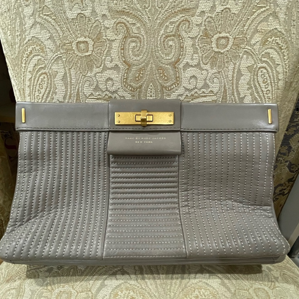 Marc by Marc Jacobs Taupe Clutch with Gold Accents